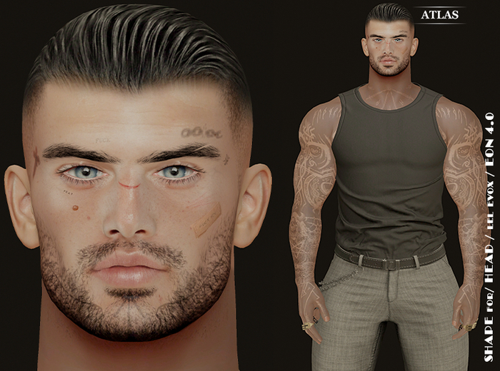 *ATLAS* Mens Shape RAMO for Lelutka EON Head 4.0