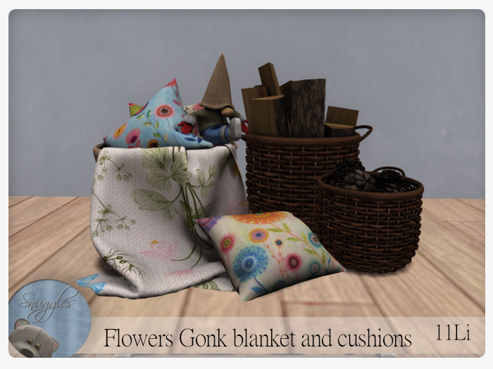 Flowers Gonk blanket and cushions  By Snuggles 