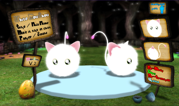 (: MW :) WHITE Mini Moushou V2 (Shoulder Pet)