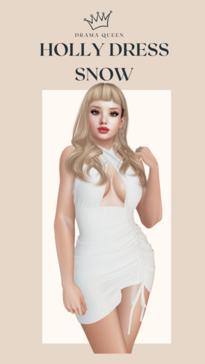 DRAMA QUEEN Holly Dress - Snow (ADD)