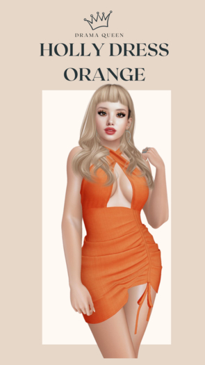 DRAMA QUEEN Holly Dress - Orange (ADD)