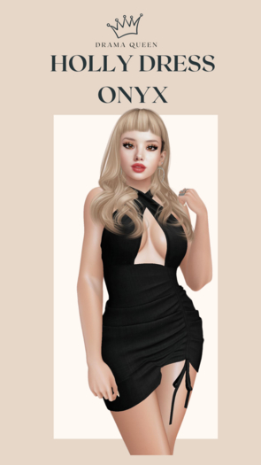 DRAMA QUEEN Holly Dress - Onyx (ADD)
