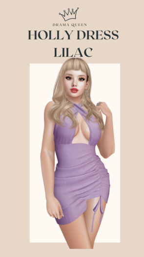 DRAMA QUEEN Holly Dress - Lilac (ADD)