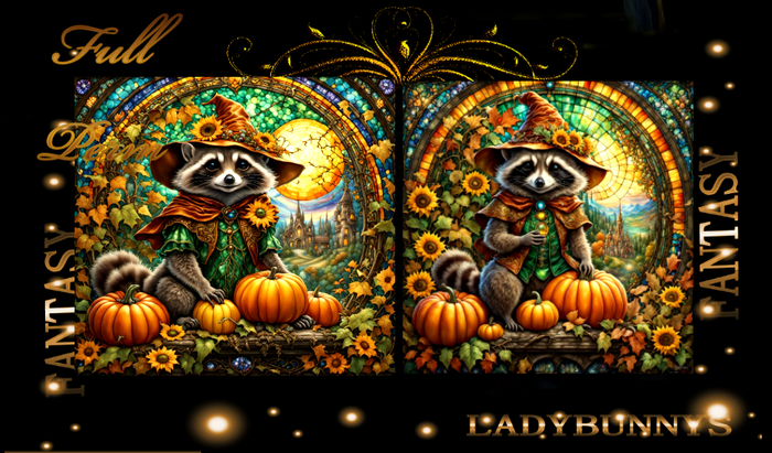 Full Perm Art-Racoons-Textures -Fall Autumn and Halloween Wall Art