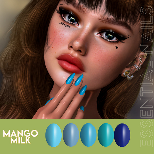 Mango Milk Essential Nails - Almond - Blues