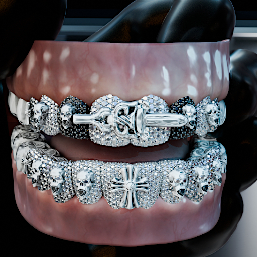 BWOKE " Chrome Skully Grillz "