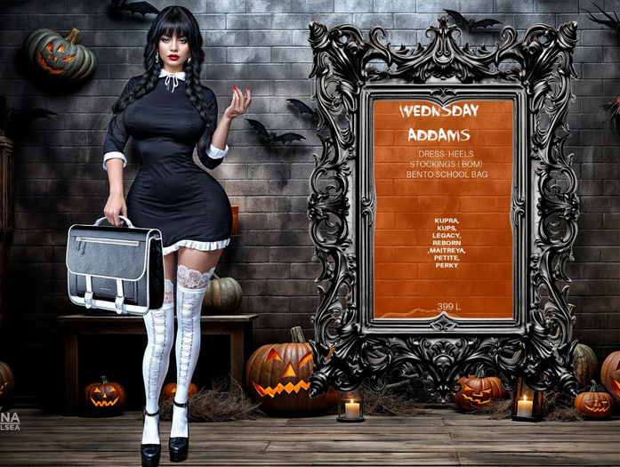 ❤️, Wednsday Addams , Halloween Costume Set.