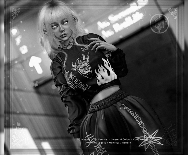 [EL]Sueter Cross Black Female[DEMO]