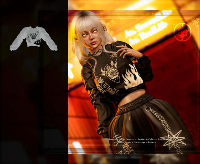 [EL]Sweter Cross White Demon Female