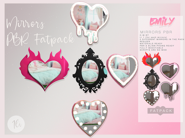 Emily - PBR Mirror (Mirrors)  - Fatpack {5 Models}