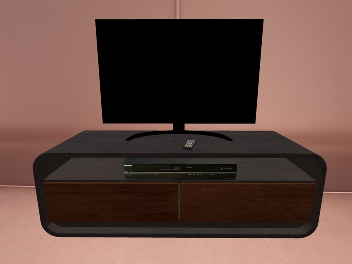 TV Table with flat TV and Recorder