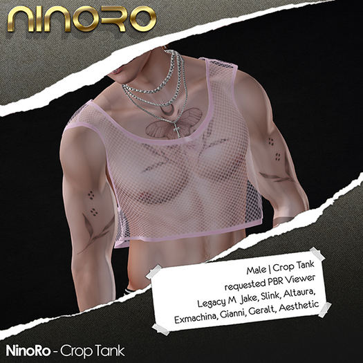 NinoRo - Crop Tank - Net Rosa (Wear Me)