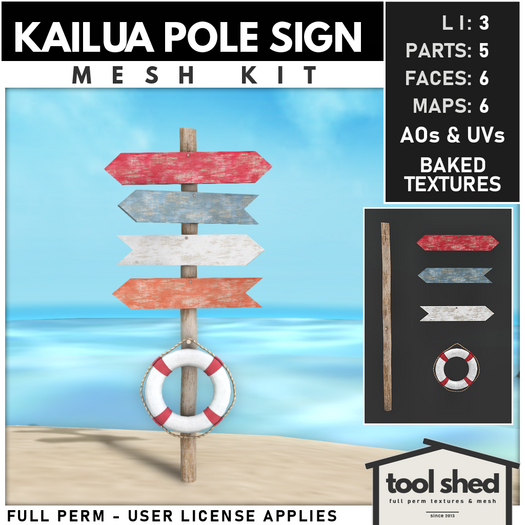 Tool Shed - Kailua Pole Sign Mesh Kit
