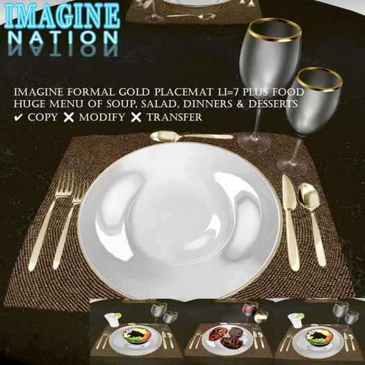 Imagine Gold2 Formal Placemat