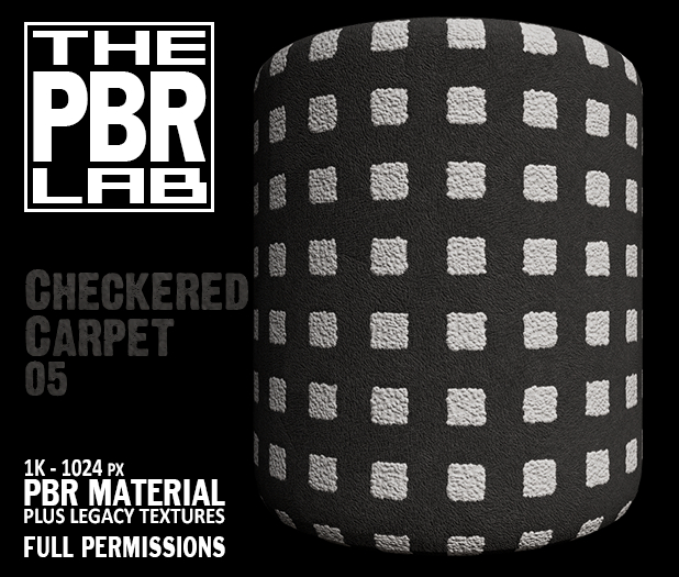 The PBR Lab - Checkered Carpet 05 - PBR Material & 3D Textures