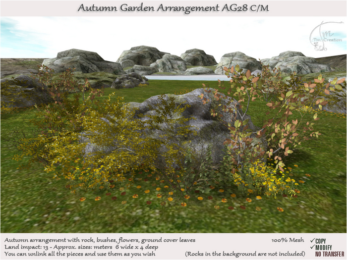 Autumn Garden Plants Rocks Arrangement AG28