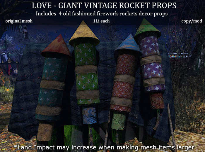 LOVE SUPERSTORE - HALLOWEEN - GIANT VINTAGE ROCKET PROPS
