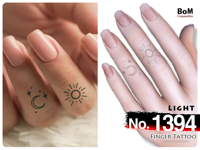 (Finger Tattoo) No.1394 Light
