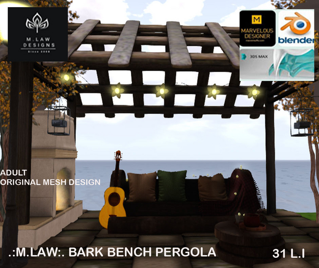 .:M.LAW:. Bark bench pergola box