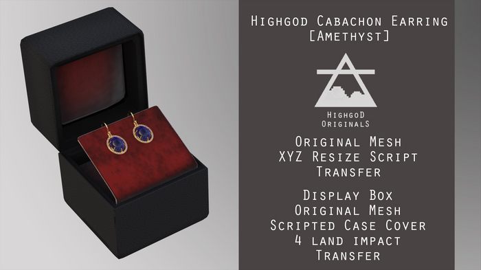 Cabachon Earrings [Amethyst]