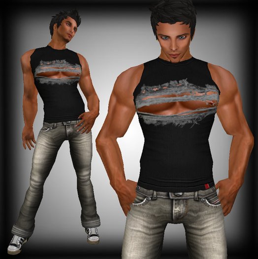 *FBI* Tattered black Shirt
