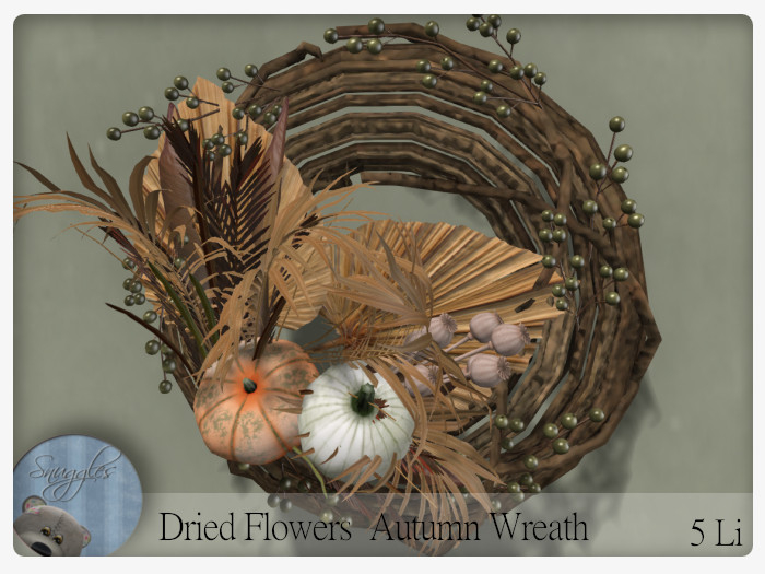 Dried Flowers  Autumn Wreath By Snuggles