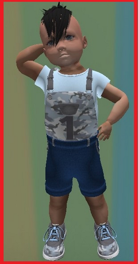 TTV #1 Blue Camo Overalls Boy Youth