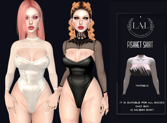 LAL-Fishnet Shirt Only Bom-Tintable