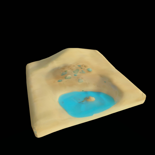 {S} Full Perm Cartoon Desert Water Terrain Floor Piece
