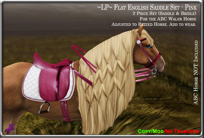~LP~ Flat English Saddle Set [BOXED] ABC Waler Pink