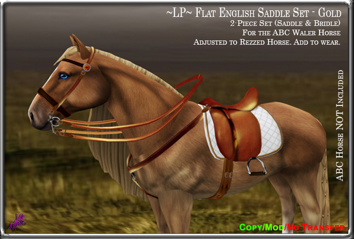 ~LP~ Flat English Saddle Set [BOXED] ABC Waler Gold
