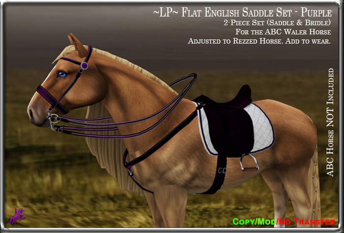 ~LP~ Flat English Saddle Set [BOXED] ABC Waler Purple