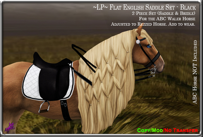 ~LP~ Flat English Saddle Set [BOXED] ABC Waler Black