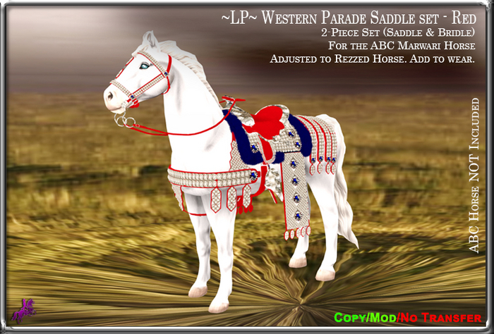 ~LP~ Western Parade Saddle Set [BOXED] ABC Marwari Red