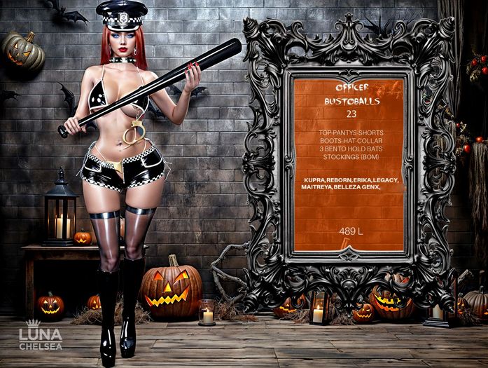⭐ Costume,Officer Bustoballz,Police Halloween Costume,All INcluded,