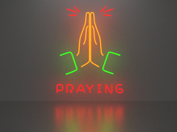 Praying neon sign Full Permission
