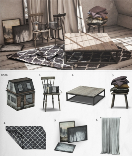 :HAIKEI: Black roof brick house gacha {4}