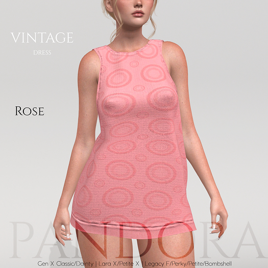 -PANDORA - VINTAGE Dress -  Rose - v1.1