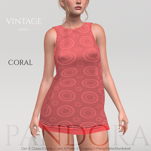 -PANDORA - VINTAGE Dress - Coral -  v1.1