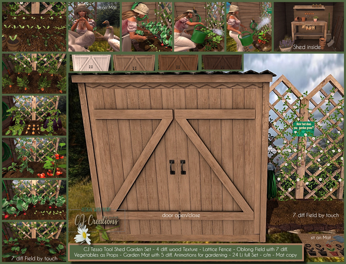 CJ Tessa Tool Shed Garden Set 