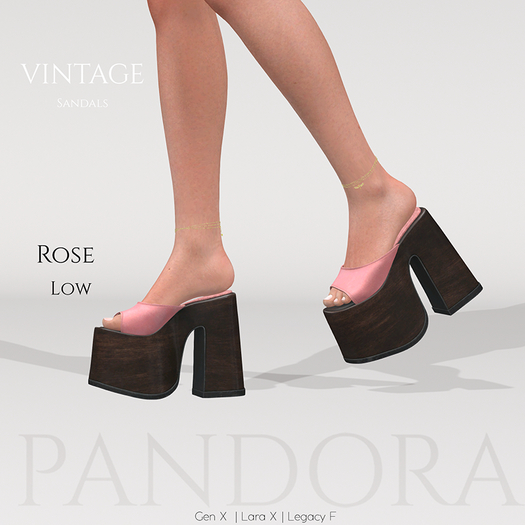 -PANDORA - VINTAGE Sandals - LOW - Rose