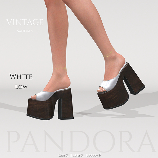 -PANDORA - VINTAGE Sandals - LOW - White