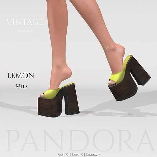 -PANDORA - VINTAGE Sandals - MID - Lemon