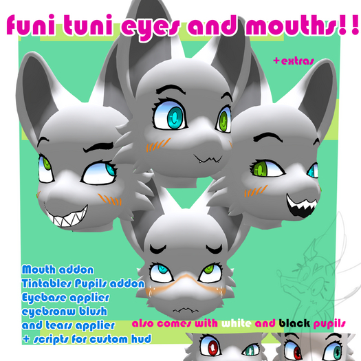 Funi Tuni eyes + Mouths - Mod For tuni head