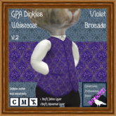 GPA Dinkies Waistcoat BOM - Violet Brocade Print v.2