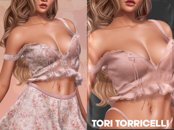 TORI TORRICELLI // Celine Lace Top // Powder