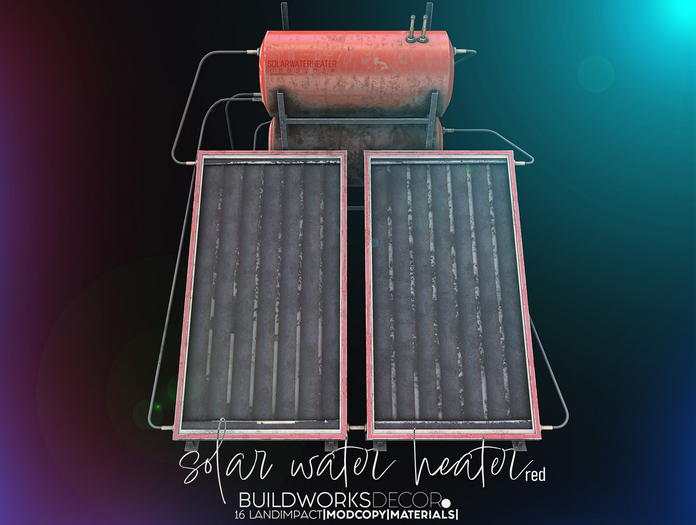 buildworksdecor ~ Solar Water Heater Red / Boxed