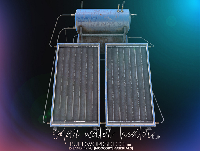 buildworksdecor ~ Solar Water Heater Blue / Boxed