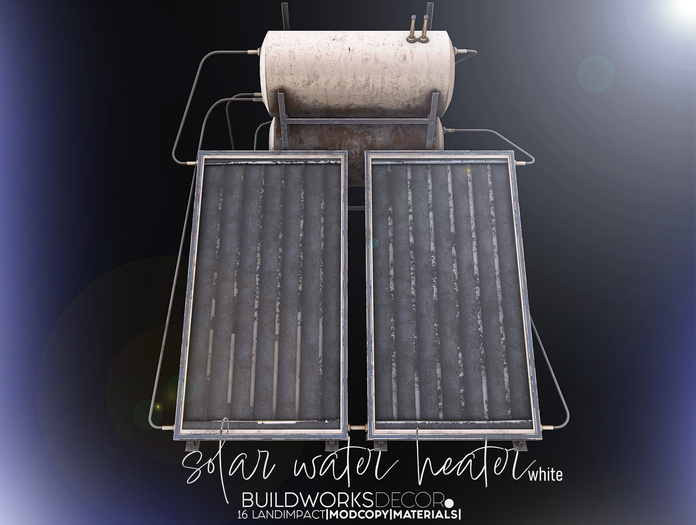 buildworksdecor ~ Solar Water Heater White / Boxed