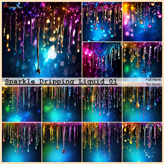 Sparkle Dripping Liquid Textures